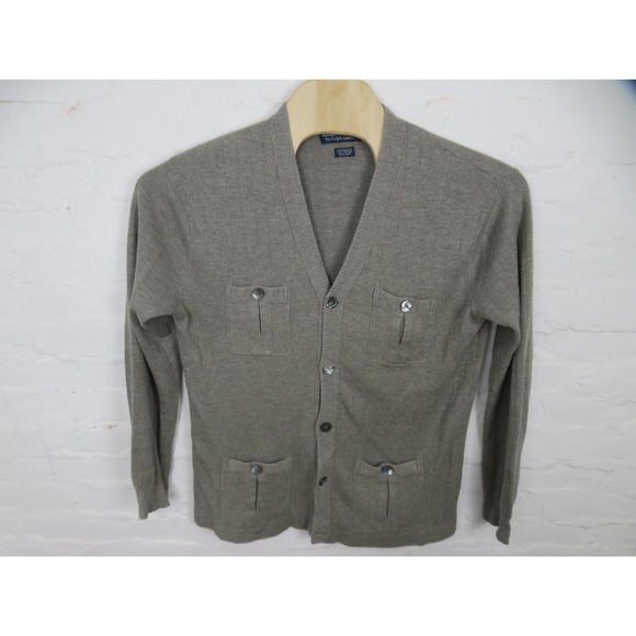 Polo Ralph Lauren Other - Vintage Polo Ralph Lauren Cardigan Sweater Mens Large Gray Alpaca Linen Button